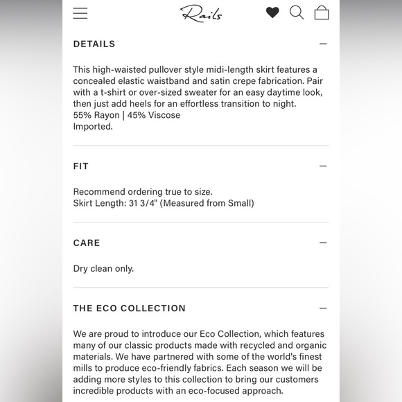 Rails Olive Satin Midi Skirt - Picture 2 of 7